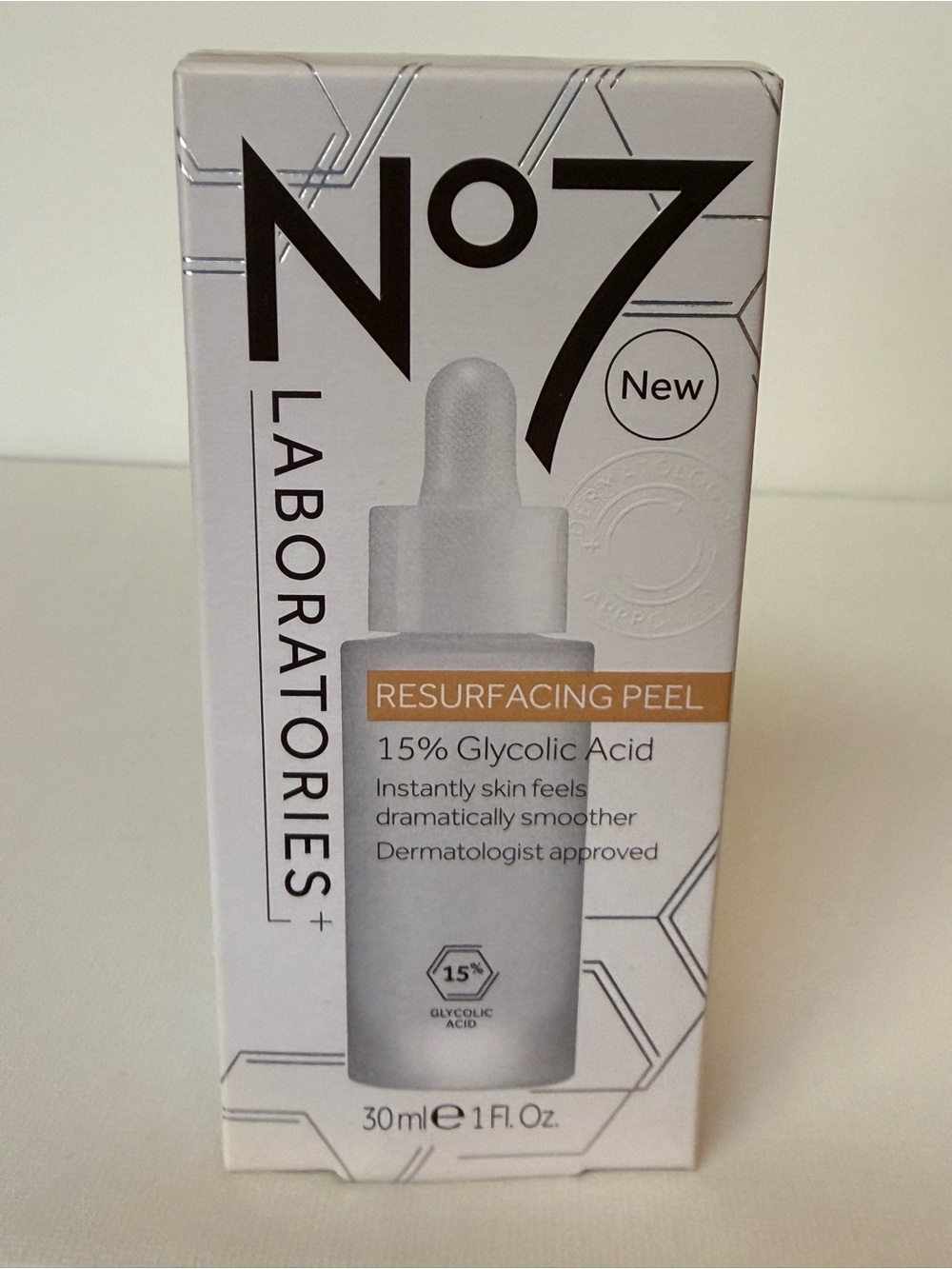 No7 Laboratories Resurfacing Peel 15% Glycolic Acid 30ml New in Box